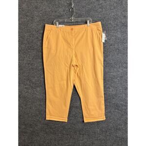 Crown & Ivy Womens Charlotte Chino Pants Size 18W Peach Orange Curvy Preppy New